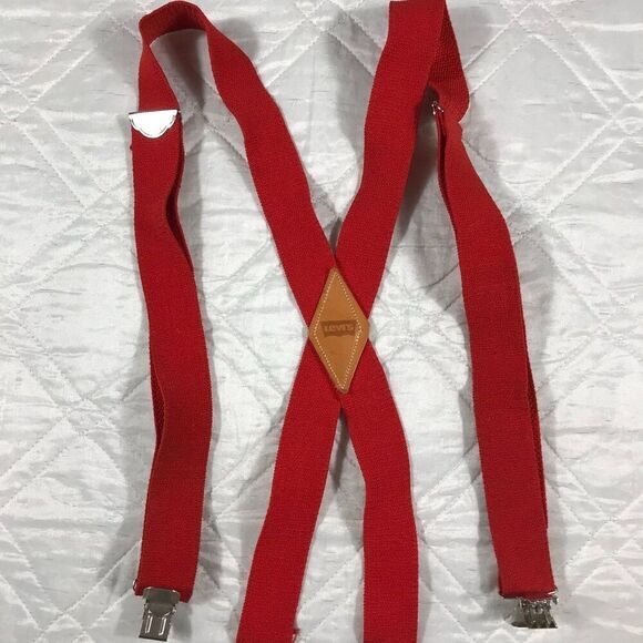 Vintage Levis Red Suspenders‎ - Picture 1 of 2
